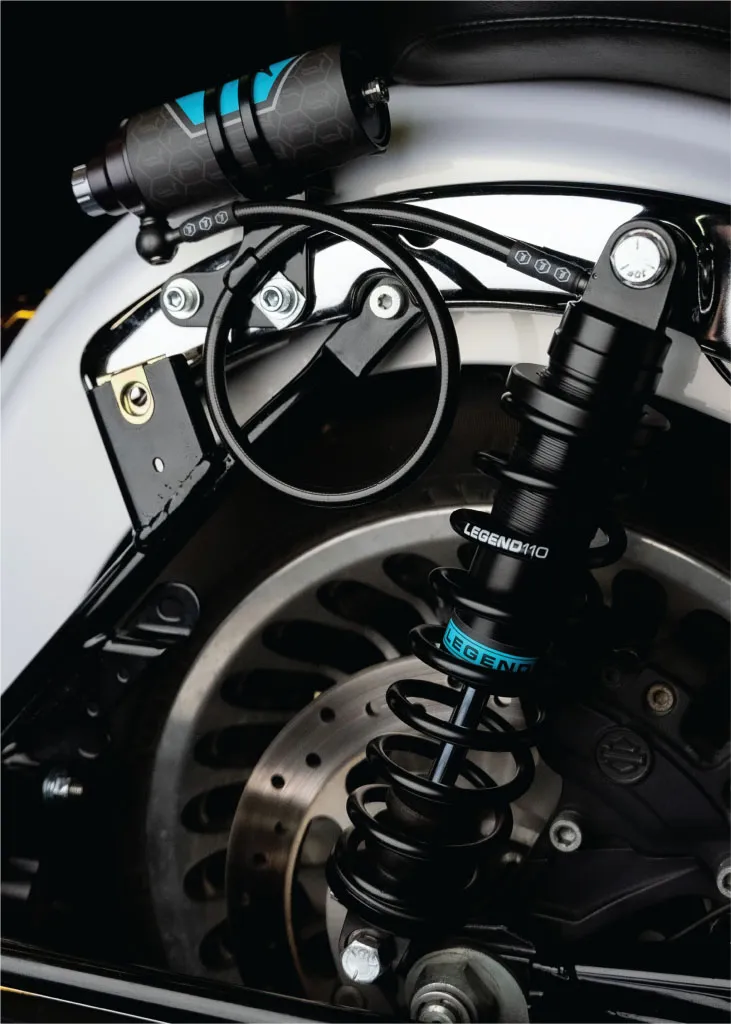 Harley with rear hydrolic spring suspension